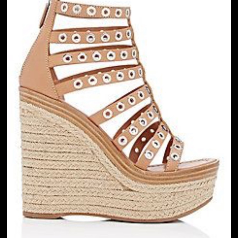 NEW Prada platform strappy wedges 34.5
